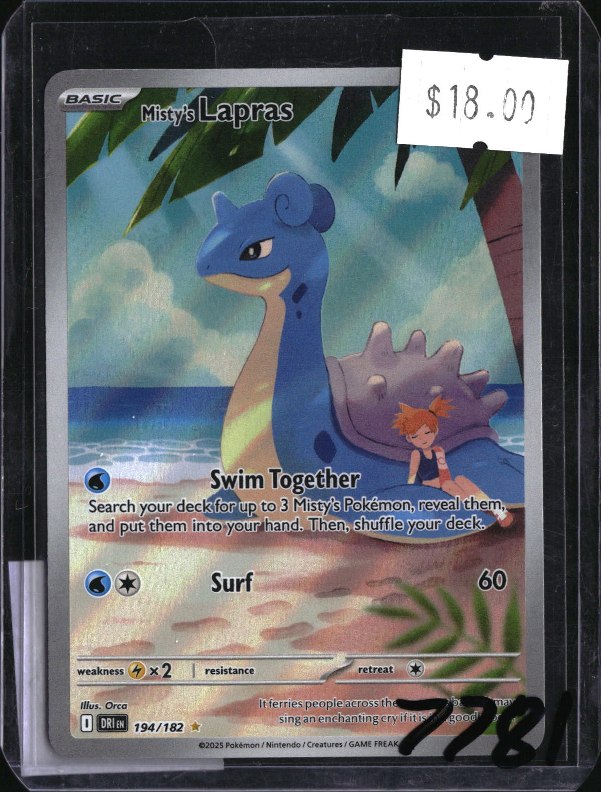 Pokemon Misty's Lapras, Destined Rivals 194/182, SKU 7781, actual front