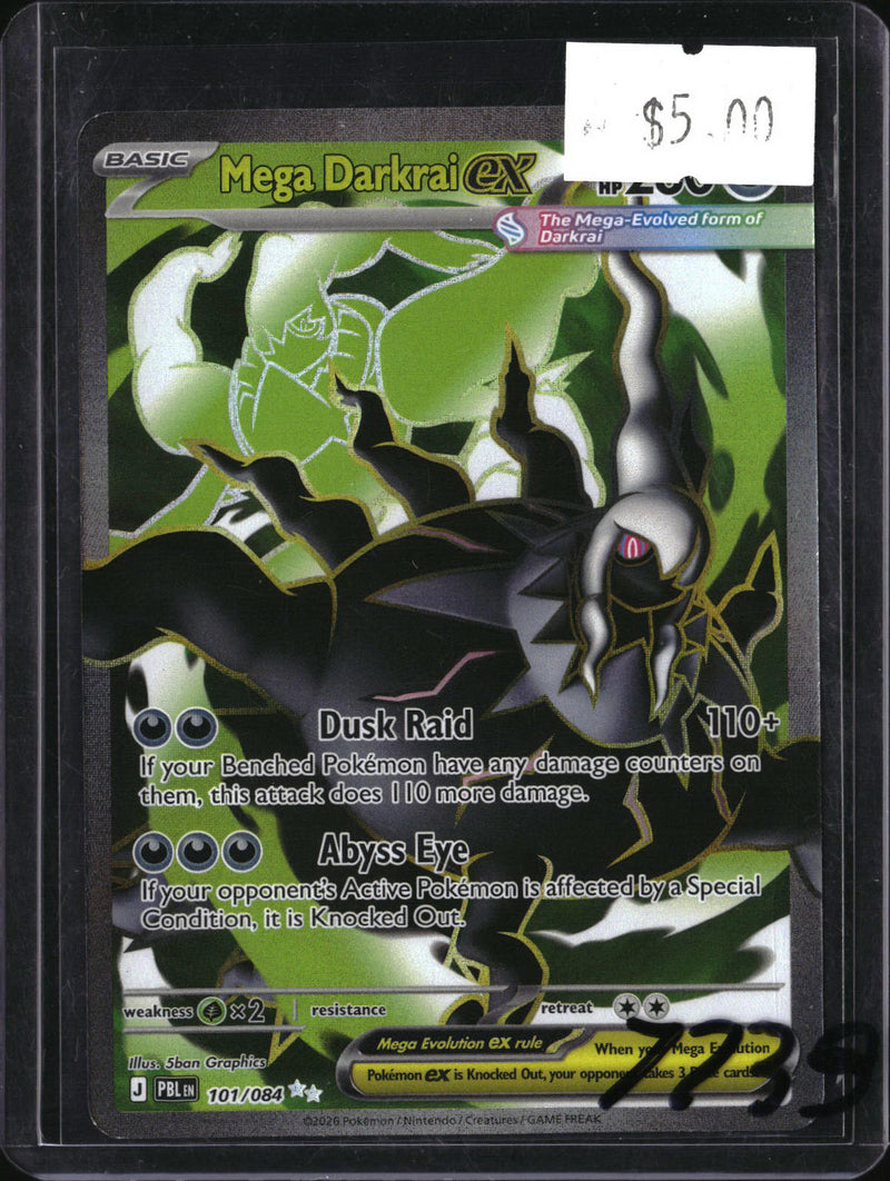 Pokemon Mega Darkrai ex, Pitch Black 101/084, SKU 7739, actual front