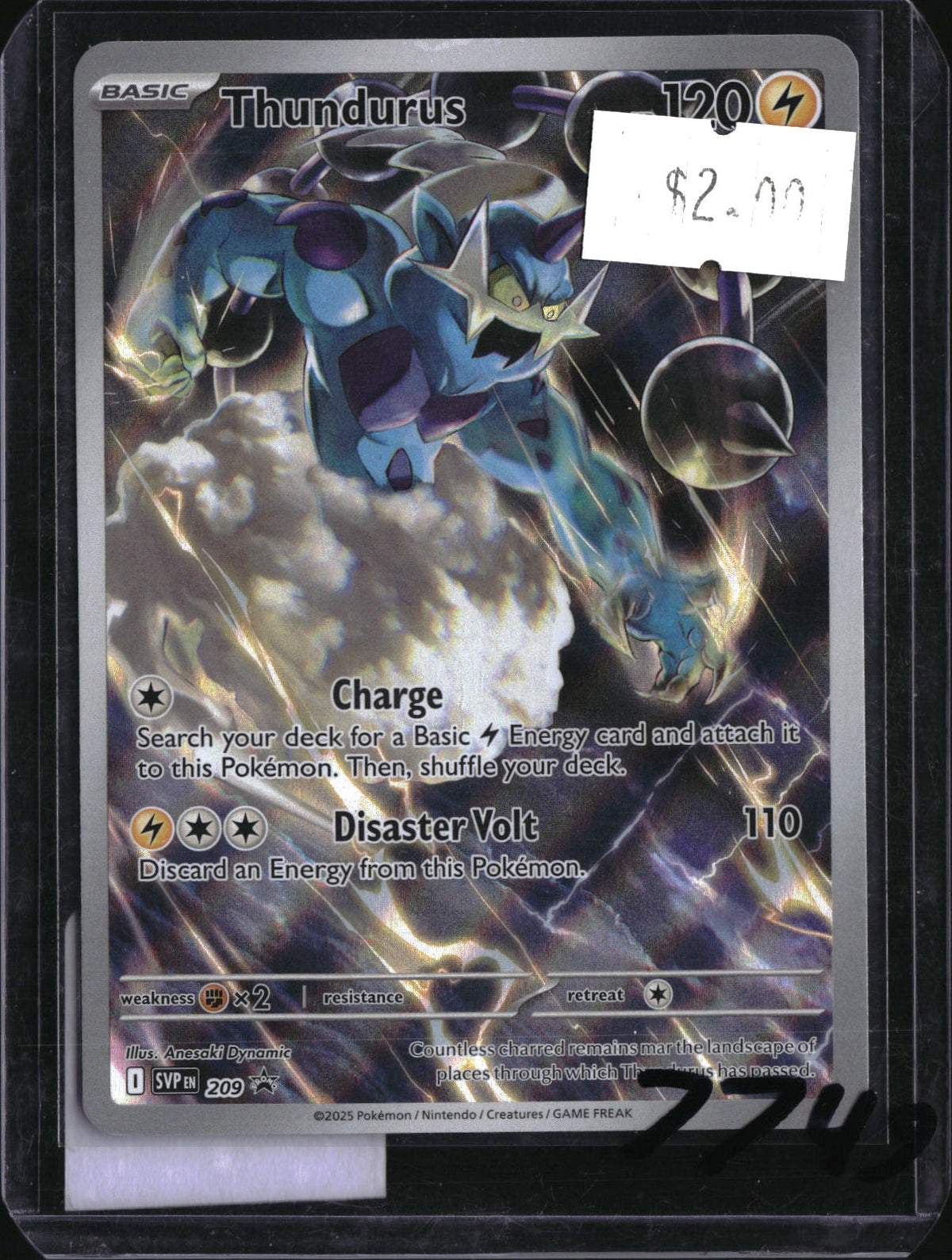 Pokemon Thundurus, Scarlet & Violet Promo 209, SKU 7749, actual front