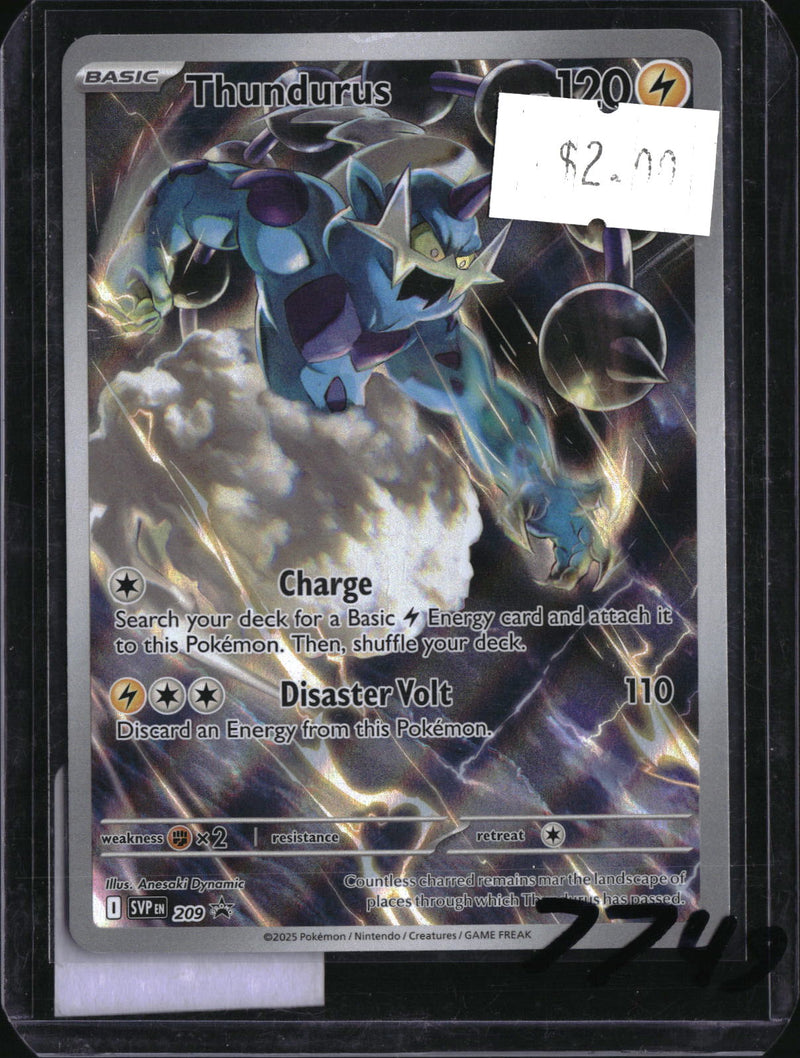 Pokemon Thundurus, Scarlet & Violet Promo 209, SKU 7749, actual front